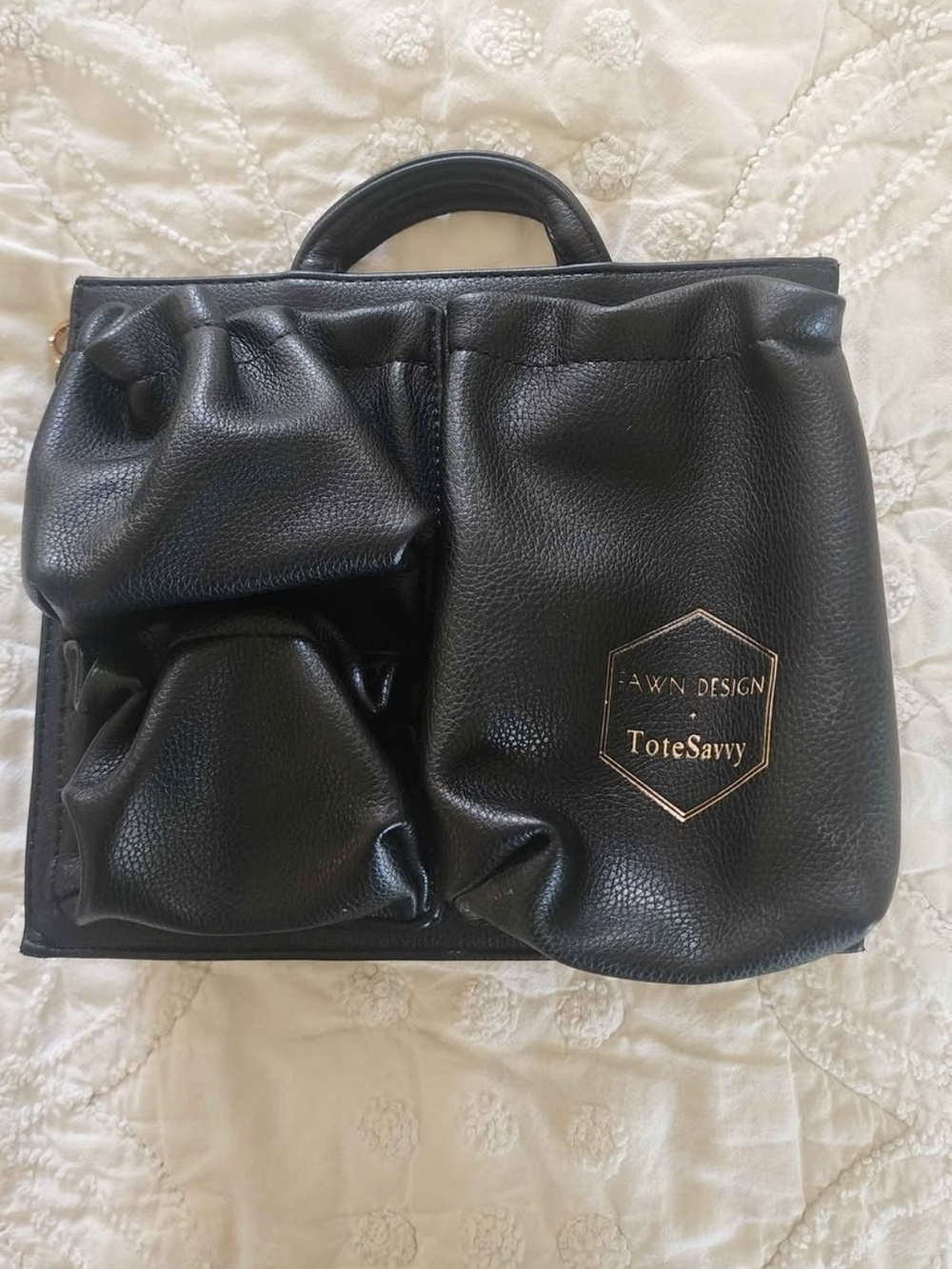 ToteSavvy Black Tote Organizer Bag by Fawn Design